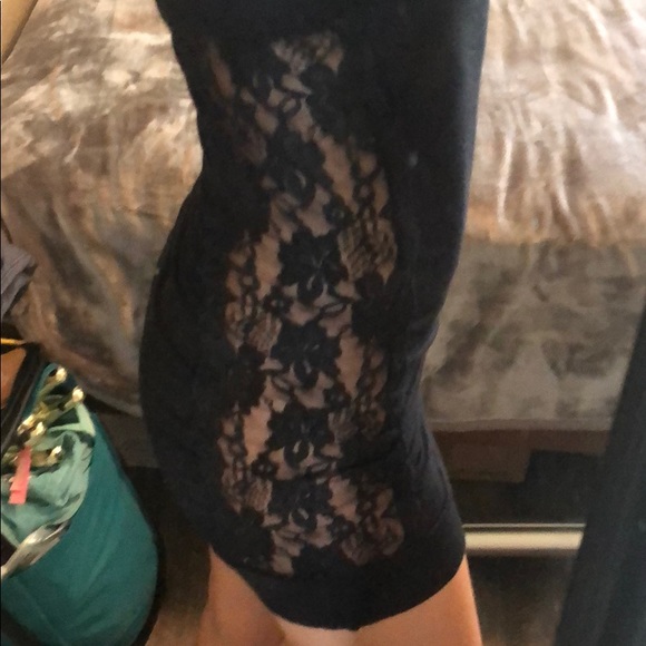 Arden B little black dress with mesh side panel details - Picture 3 of 6